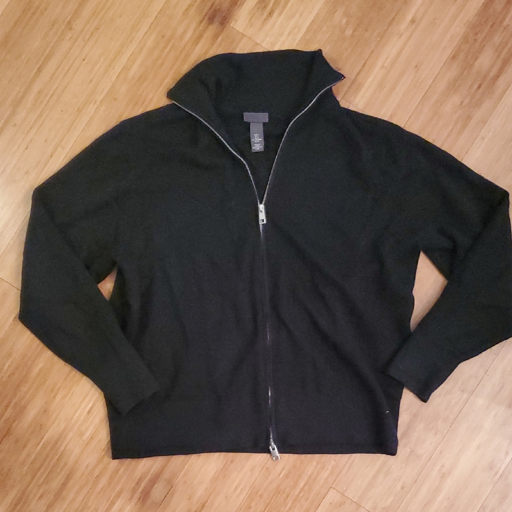 H&M Men's Black Zip-Up Sweater
